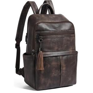Leather Laptop Backpack for Women Crossbody Bags for Women for Travel Trendy